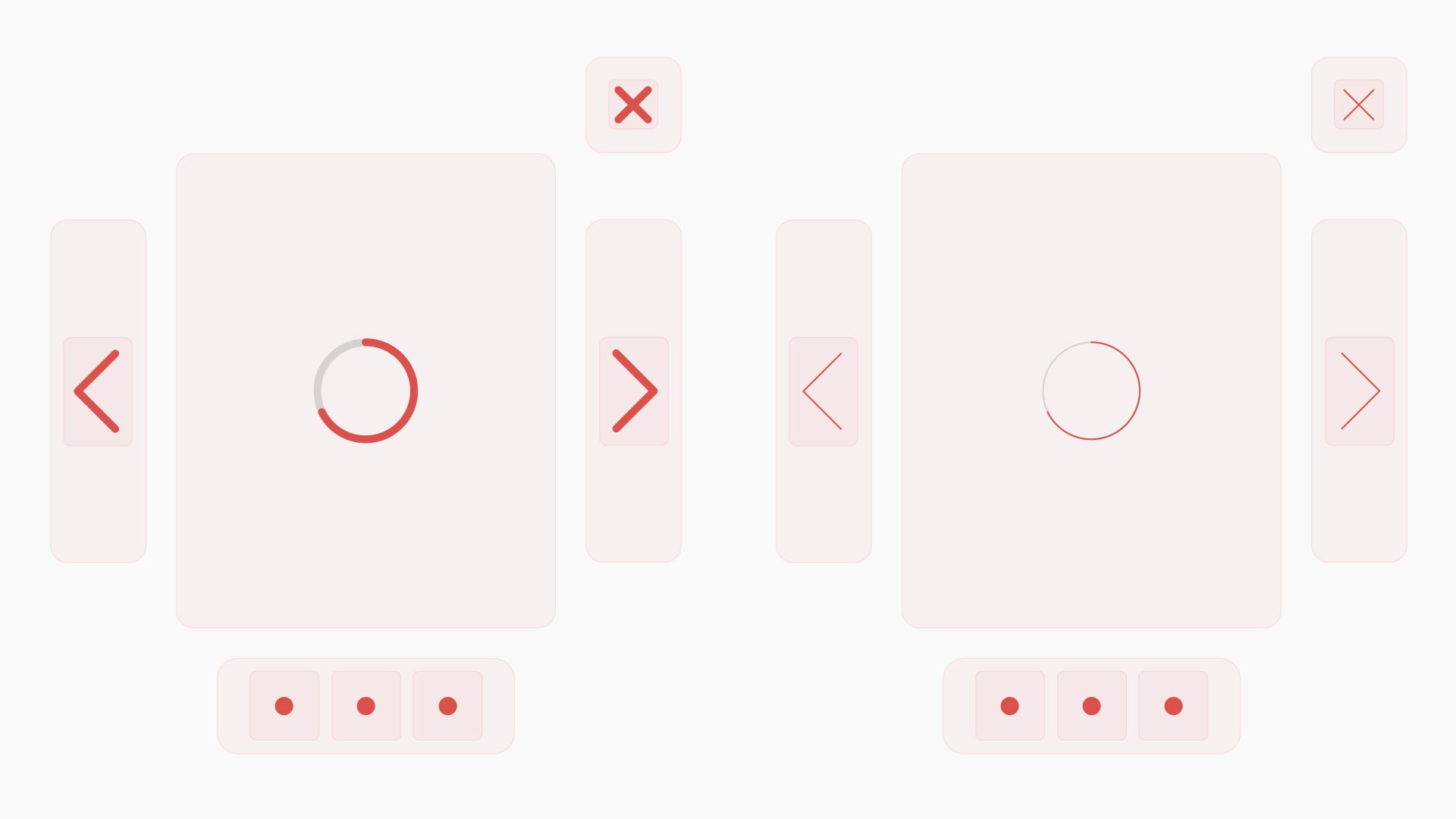 On the left, the line width is 5px, on the right — 1px.